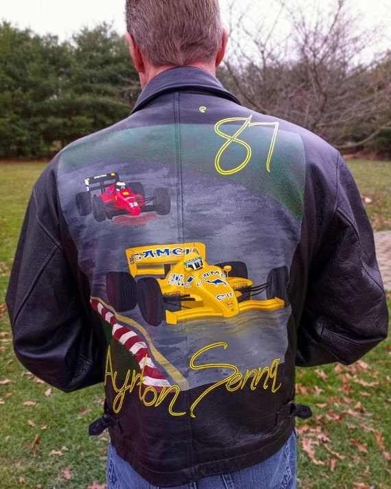 Formula 1 Ayrton Senna Camel Bomber Jacket, Camel Cigarettes Vintage  Jacket, Painted Leather Bomber Jacket, Gifts for Him - Etsy