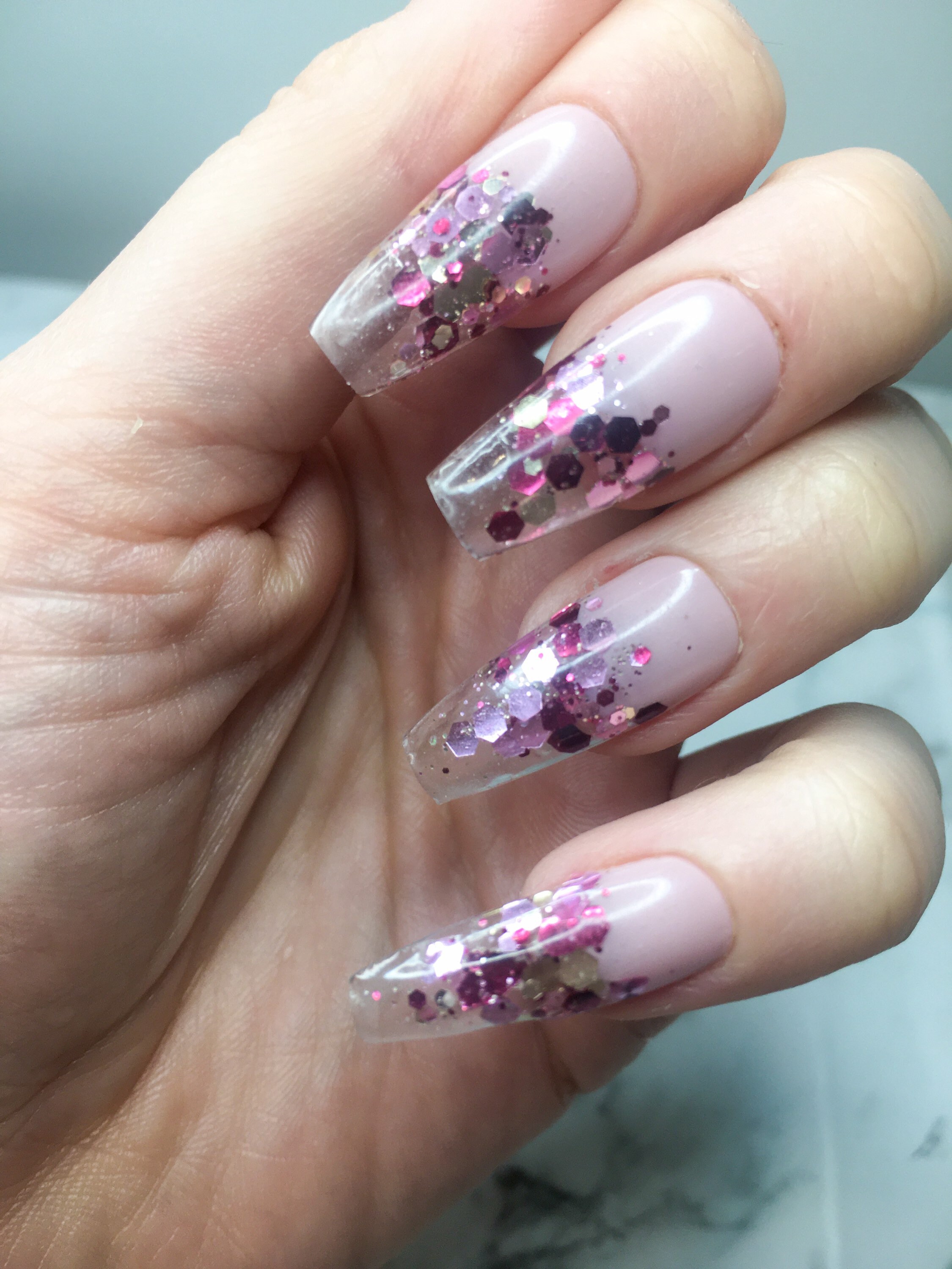 Rose Gold Glitter Press on Set Glitter Nails Glue on Set Etsy Australia