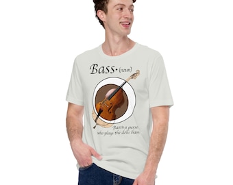 Unisex Bass (Noun) Graphic Light T-shirt | Shirt for Musicians