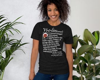 Unisex Violin Definition Dark T-shirt | Music Shirt for Musicians