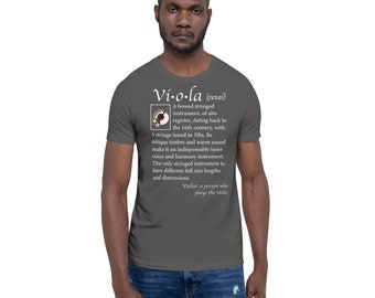 Unisex Viola (Noun) Graphic Dark Color T-shirt | Shirt for Musicians