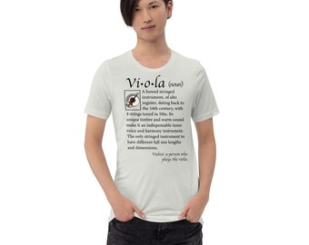 Unisex Viola (Noun) Definition Light Color T-shirt | Shirt for Musicians