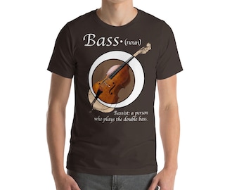 Unisex Bass (Noun) Graphic Dark T-shirt | Shirt for Musicians