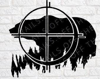Bear in Sights SVG: Hunting Clipart, Fall Design (Digital Download)