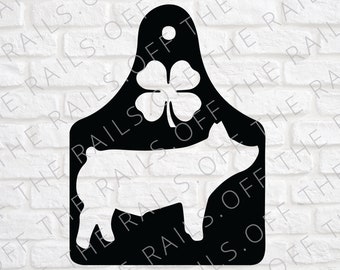 Clover Pig Eartag SVG: Show Pig Design (Digital Download)