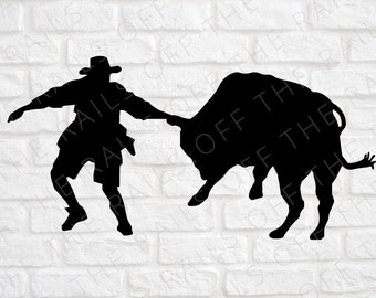 Bull Fighter SVG: Rodeo Clown, Cricut Silhouette Cut File (Digital Download)