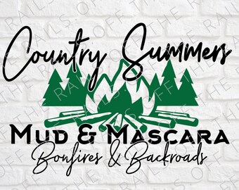 Country Summers SVG: Bonfire Backroads Design (Digital Download)
