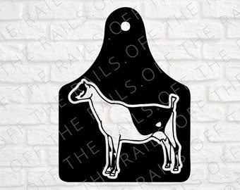 Alpine Dairy Goat Eartag SVG: Farm Show Design (Digital Download)