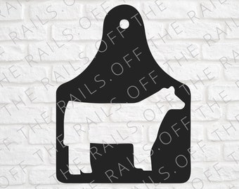 Stuur Oormerk SVG - Show Steer SVG- digitaal Oormerk ontwerp - Farm svg - dxf, eps, png, svg - sillhouette - cricut