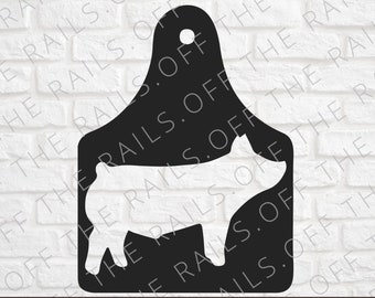 Pig Eartag SVG - Show Pig SVG- design eartag numérique - Farm svg - dxf, eps, png, svg - sillhouette - cricut