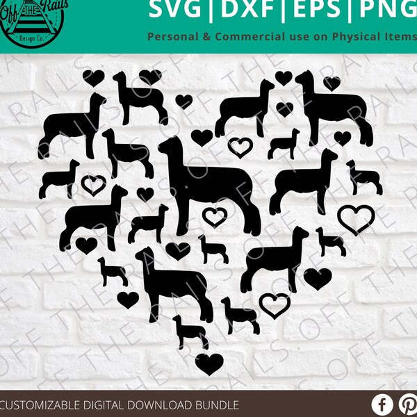 Coeur de mouton amour SVG : Silhouette Cricut de la Saint-Valentin (téléchargement numérique)