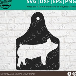 Pig Eartag SVG - Toon Varken SVG- digitaal Eartag ontwerp - Farm svg - dxf, eps, png, svg - sillhouette - cricut afbeelding 1