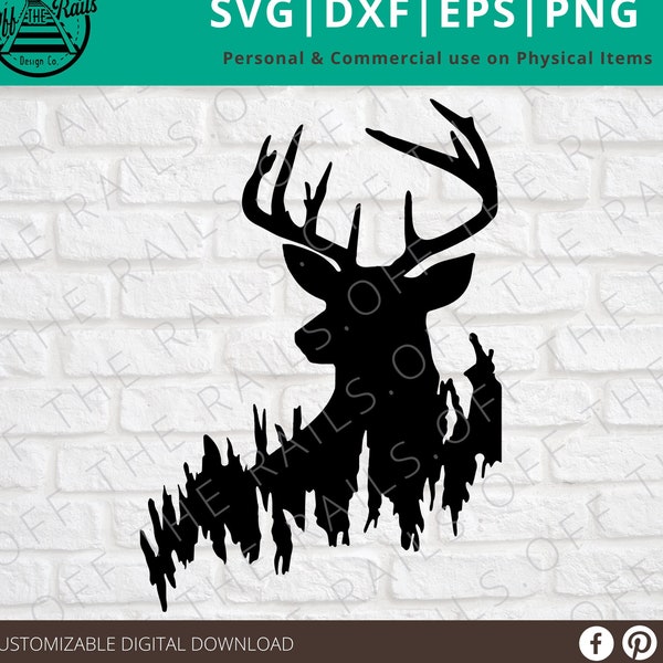 Buck Deer SVG -  Deer svg - Fall SVG - Buck Clipart - hunting - Wildlife -  dxf, eps, png, svg - sillhouette -  cricut