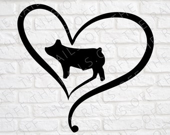 Love Pig Heart SVG: Valentine's Day Cut File (Digital Download)