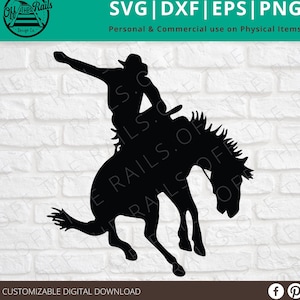 Rodeo Bronc Rider SVG - Bronc SVG - Rodeo svg - dxf, eps, png, svg - Sillhouette - Cricut - Brother Scan n cut