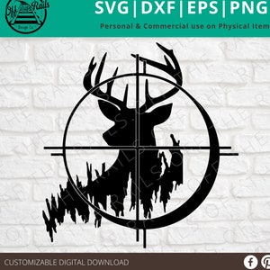 Buck in the Sights Deer SVG - Deer svg - Fall SVG - Buck Clipart - caça - mira de arma - dxf, eps, png, svg - sillhouette - cricut