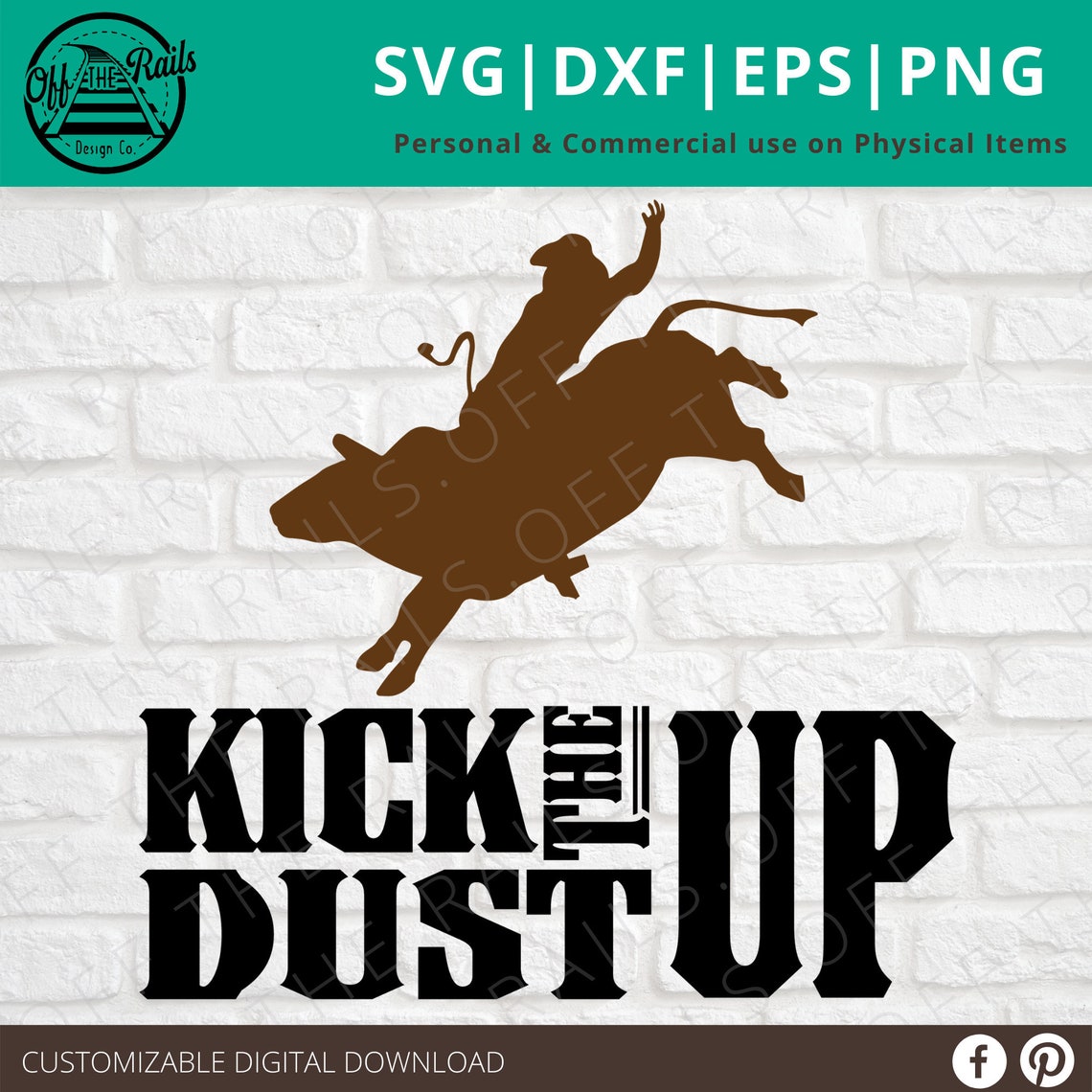Rodeo Bull Rider Kick the Dust Up SVG Bull SVG | Etsy