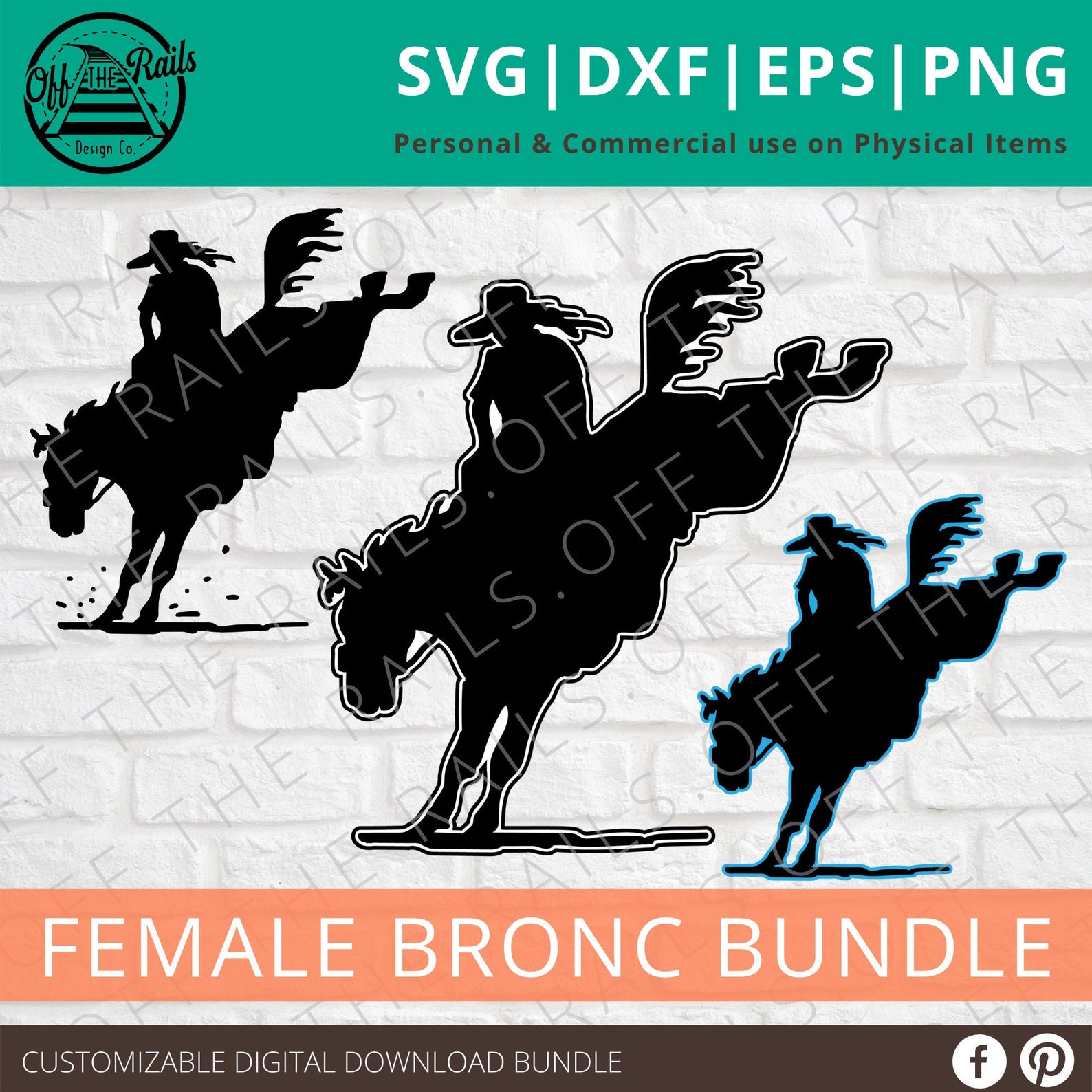 Female Bronc Rider SVG - Bronc SVG - Rodeo Svg - Dxf, Eps, Png, Svg ...