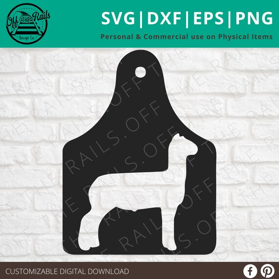 Sheep Eartag SVG -  Show Sheep SVG- digital Eartag design - Farm svg - dxf, eps, png, svg - sillhouette -  cricut