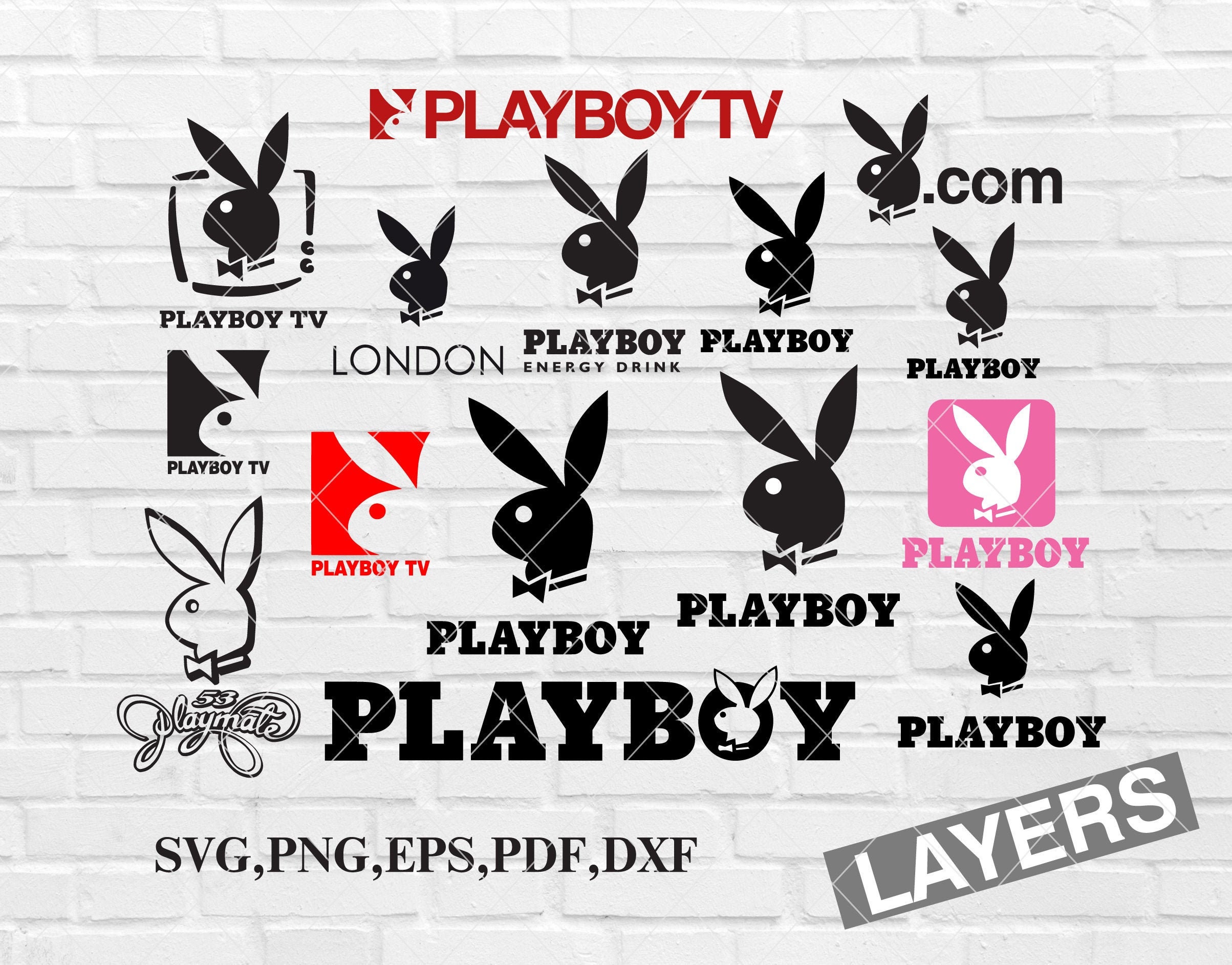 Download Playboy Bunny Logo Playboy Bowtie Bundle Black White Svg Png Etsy