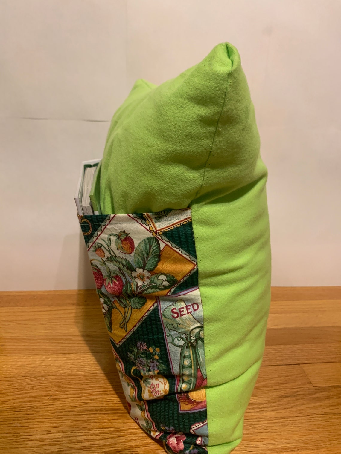 Hand Sewn Pillow with Book Pouch Etsy