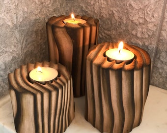 Shou Sugi Ban Candle holders