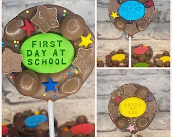 Back to school gift, First Day at School, Starting School, Big School, Chocolate Lolly, Lollipop, Proud of You, Belgian Chocolate for kids