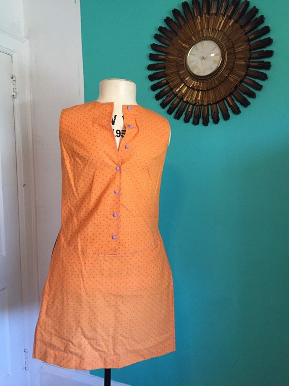 60s Vintage Polka-dot Orange and Purple