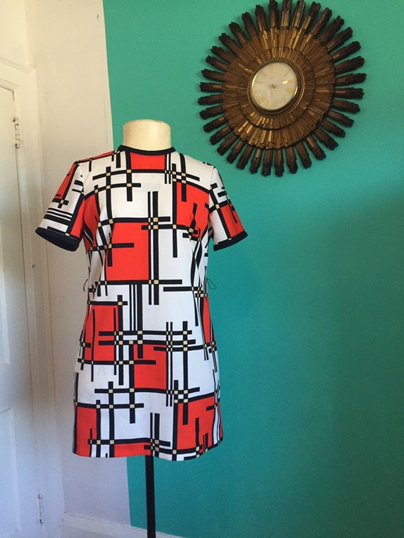 60s Vintage abstract dresss