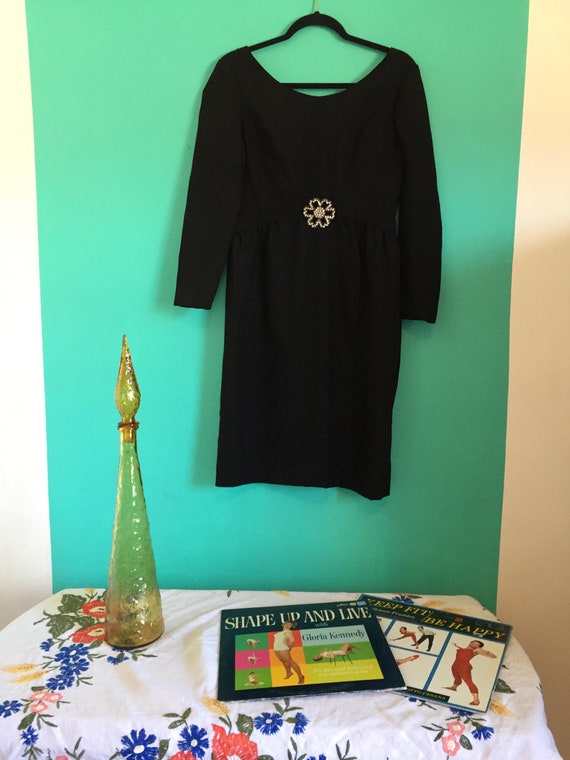 60s Black Wiggle Dress