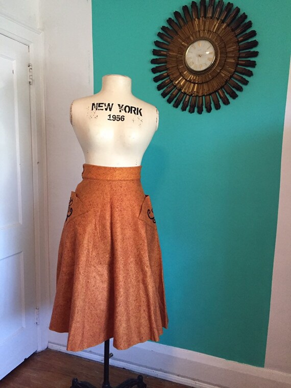 Vintage 50s Full Skirt S/XS