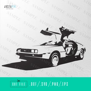 Back to the future DeLorean movie SVG PNG DXF – Digital Download for Cricut & Silhouette – Stencil, Vinyl, Printable Art