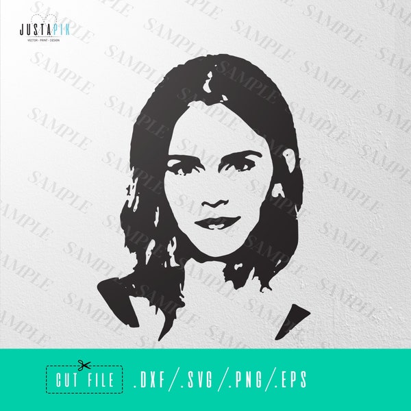 Emma Watson , File For Cricut , SVG , Cinema , Actress , Vector , Cut File , Stencil , Print , Sign , DXF , Vinyl , PNG, Sticker