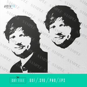 Peut inclure: Silhouette noire et blanche d'une personne aux cheveux courts. La personne regarde vers la droite. L'image est un fichier de découpe numérique pour des projets d'artisanat.