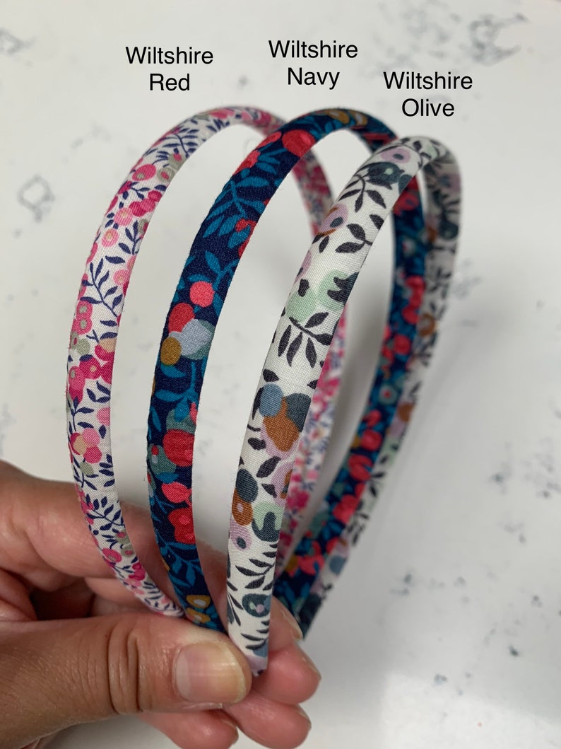 Liberty Stylish Thin Alice fabric headband, Floral Paisley Printed head band for women girls kids headband hair accessory image 5