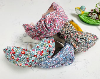 Liberty designer fabric Top knot headband, women Alice band, band, hair accessory, Floral headband, twist headband, Eloise print