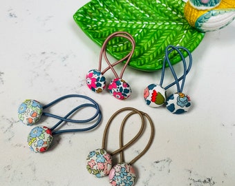 Liberty Fabric Girls Women hair clips bobbles floral Betsy Ann kids pigtails hair accessories.