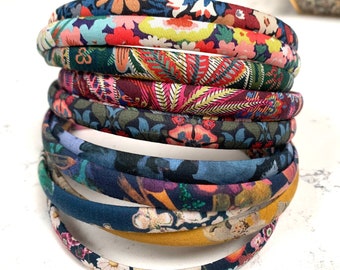 Liberty Stylisches dünnes Alice-Stoffstirnband, Blumenpaisley-bedrucktes Stirnband für Frauen-Mädchen-Kinderstirnband-Haarschmuck