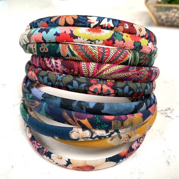 Liberty Stylisches dünnes Alice-Stoffstirnband, Blumenpaisley-bedrucktes Stirnband für Frauen-Mädchen-Kinderstirnband-Haarschmuck