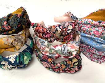 Liberty Stylish Top knot headband, women’s headband, Alice band, band, hair accessory, Floral headband, twist headband, bandana