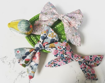 Liberty of London Fabric Woman Girl Large sailor Bow Hair clips Alligator clip Accessories