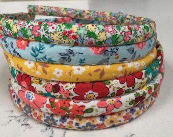 Bandeau élégant en tissu fin Alice, bandeau imprimé de couleur pastel floral pour femmes filles enfants bandeau accessoire pour cheveux