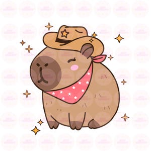 Capybara Clipart, Capybara PNG, Cute Capybara, Kawaii Clipart, Capybara, Kids Clipart, Capybara Graphic, Capybara Cowboy, Commercial Use
