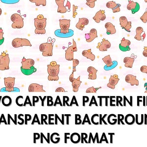 Capybara Clipart, Capybara PNG, Cute Capybara, Kawaii Clipart, Capybara Pattern File, Kids Clipart, Capybara Graphic, Capybara Birthday PNG