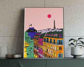 Paris druckbare Kunst | Reise Themen druckbare Kunst | Paris Digitaler Download | Fernweh Wanddeko | Paris Poster | Paris Druck | Paris Art