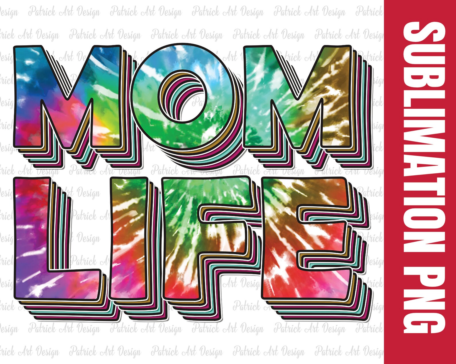 Download Mom Life Tie Dye Sublimation Design Download PNG File | Etsy