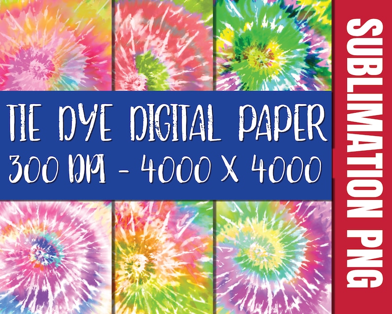 6 Tie Dye Sublimation background Digital Papers,Sublimation PNG File Bundle,Fill Pattern Background Element,Rainbow Cliparts,Commercial Use