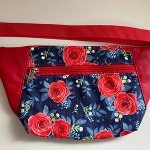 Red rose hip-bag/ fanny pack