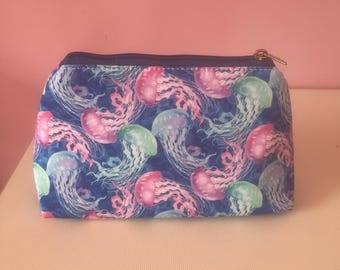Jellyfish makeup bag. zipper pouch