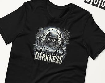 Camiseta del Cementerio de Calaveras Embrujadas: Camiseta gótica de Halloween